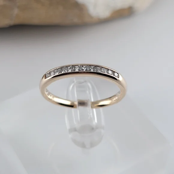 ❤️10k Size 7 Beautiful Solid Yellow Gold Genuine Diamonds Band Ring! 👌🎁